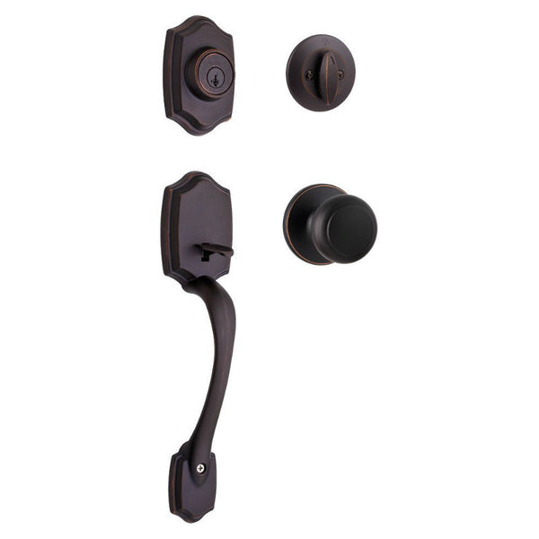 Kwikset 687BWXCV-11P-SMT-CP Single Cylinder Handle Set, Venetian Bronze