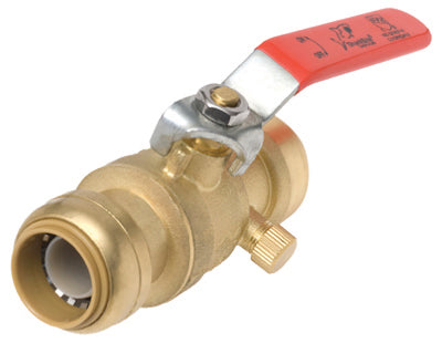 SharkBite® 24615-0000LFA Ball Valve with Drain/Vent & Mounting Bracket, 1/2"