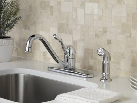 Moen CA87009 Lindley™ One-Handle Low Arc Kitchen Faucet, Chrome Finish