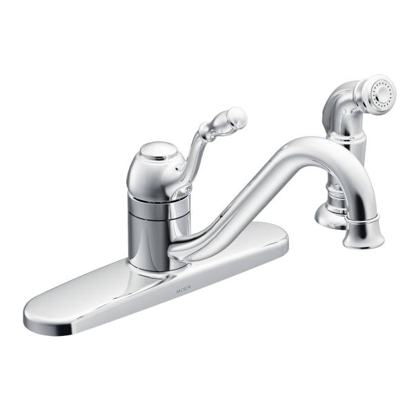 Moen CA87009 Lindley™ One-Handle Low Arc Kitchen Faucet, Chrome Finish