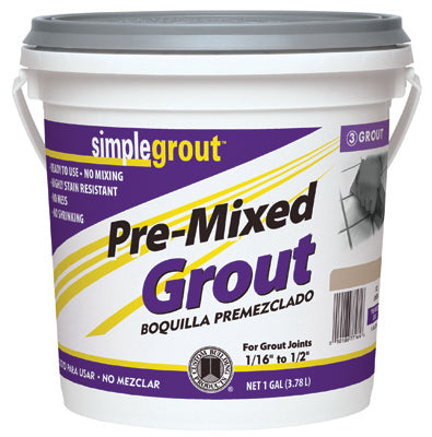 Simplegrout PMG091-2 Pre-Mixed Grout 1 Gallon, Natural Gray