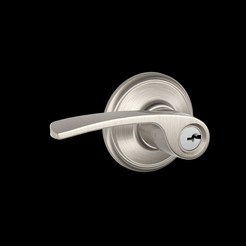 Schlage F51VMER619 Georgian Style Keyed Merano Entrance Lock, Satin Nickel