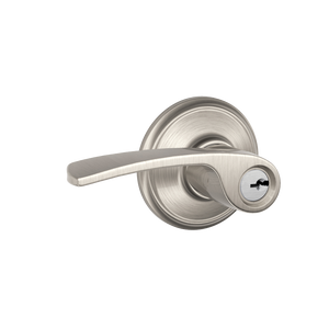 Schlage F51VMER619 Georgian Style Keyed Merano Entrance Lock, Satin Nickel