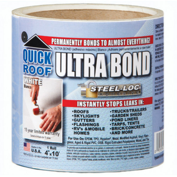 Quick Roof™ UBW410 Ultra Bond Instant Self-Adhesive Roof Repair, 4" x 10', White