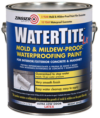 Zinsser 270267 WaterTite-LX Latex Mold & Mildew Waterproofing Paint, 1-Gallon