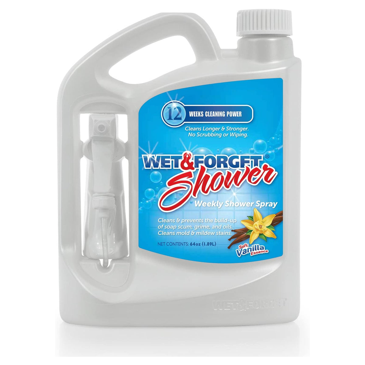 Wet & Forget 801064 No-Scrub Weekly Shower Cleaner Spray, 1/2 Gallon