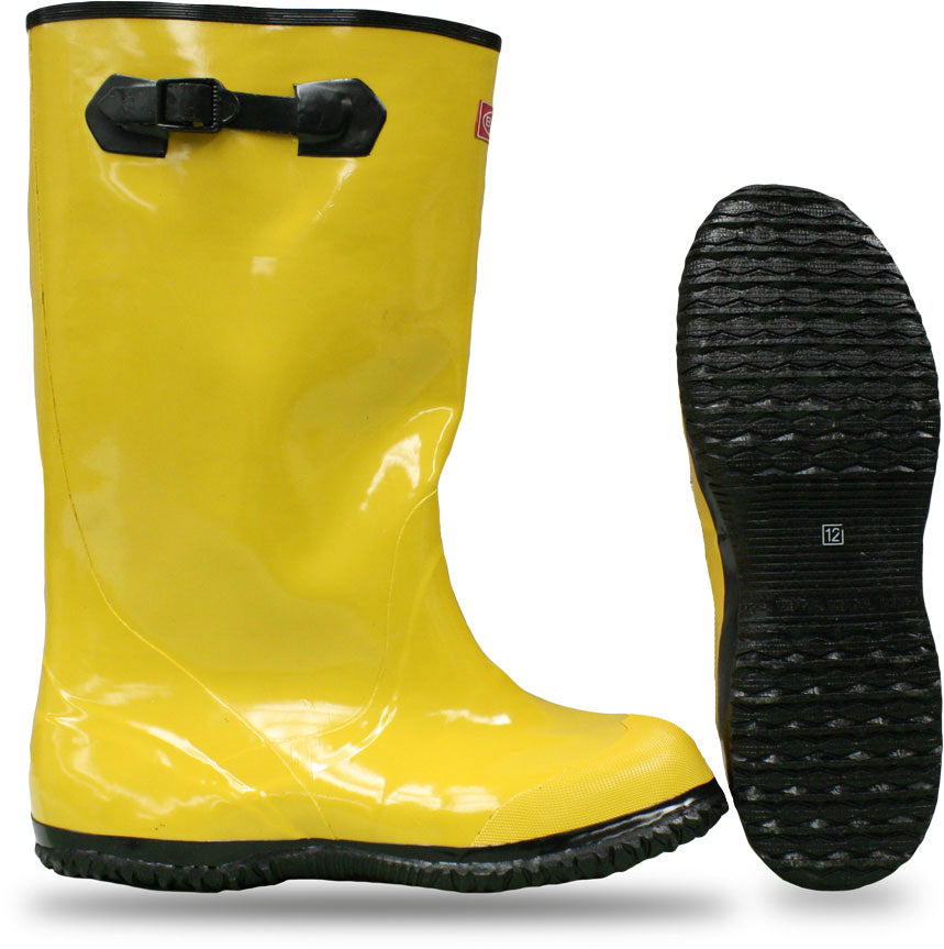 Boss 2KP448112 Over-The-Shoe Slush Rubber Knee Boots, 17", Size-12, Yellow