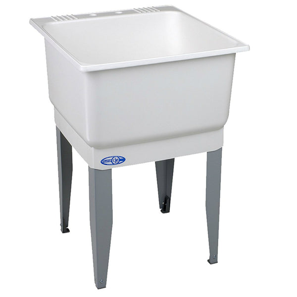 Mustee 14K Single Laundry Tub, 23" x 25", White
