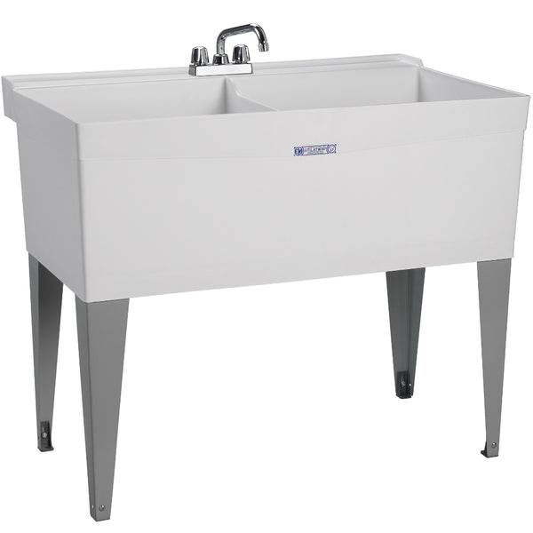 Mustee 27F Utilatwin Double Laundry Tub, 40" x 24", White