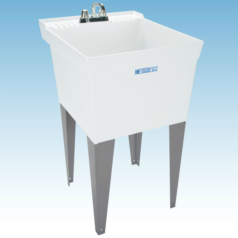 Mustee 19F Single Laundry Tub, 18 Gallon Capacity, 20" x 24", White