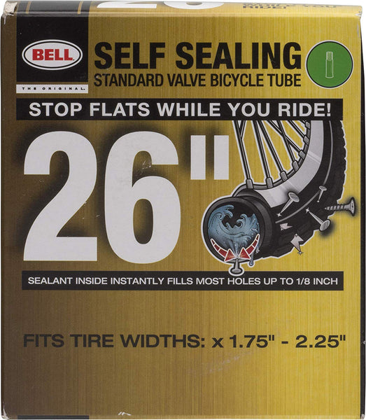 Bell 7015249 Self Sealing Bike Inner Tube, 26", Width Fit Range 1.75" - 2.125"
