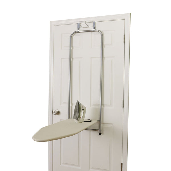 Household 144222 Self-Closing Over-The-Door Ironing Board with Iron Holder