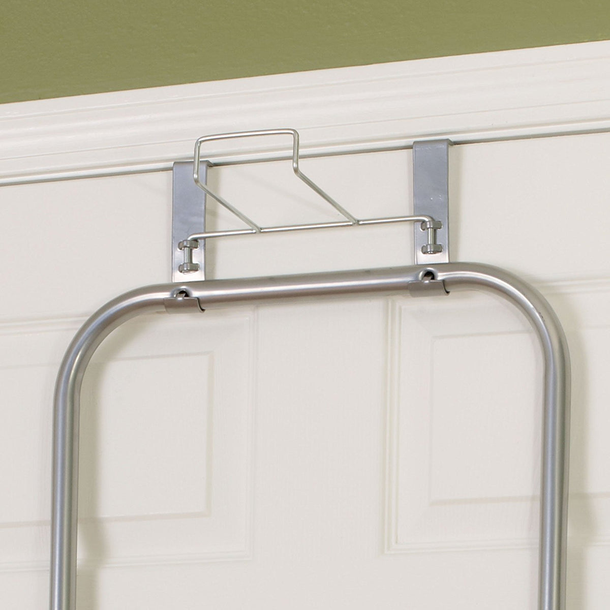 Household 144222 Self-Closing Over-The-Door Ironing Board with Iron Holder