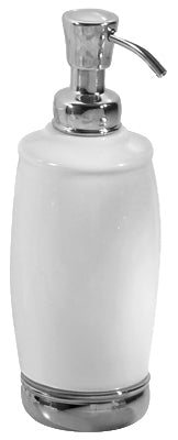 InterDesign® 75601 York Ceramic Soap Pump With Chrome Accents, White