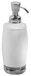 InterDesign® 75601 York Ceramic Soap Pump With Chrome Accents, White
