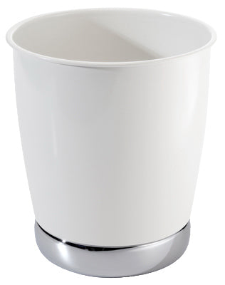 InterDesign 74721 York Bath Waste Can, White & Chrome