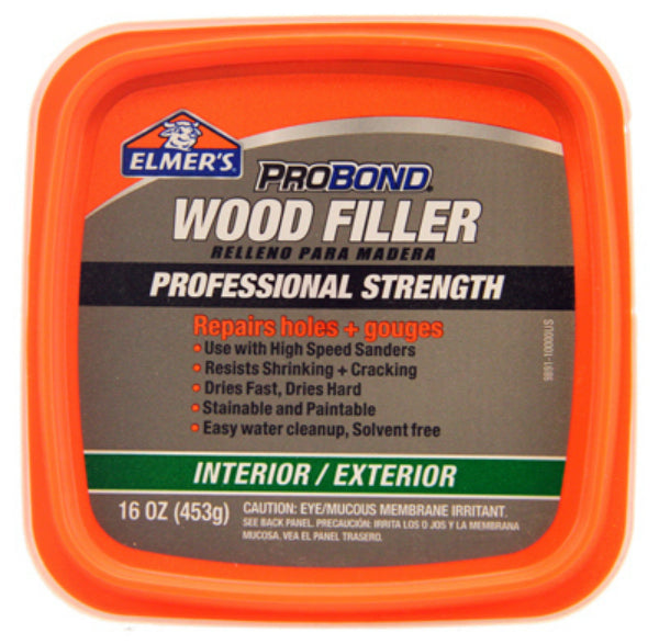 Elmer's P9891 ProBond® Professional Strength Interior-Exterior Wood Filler, 1 Pt