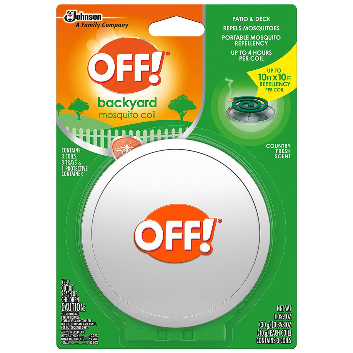 Off 75204 Backyard Mosquito Coil Starter, Repels Up to 4 Hours