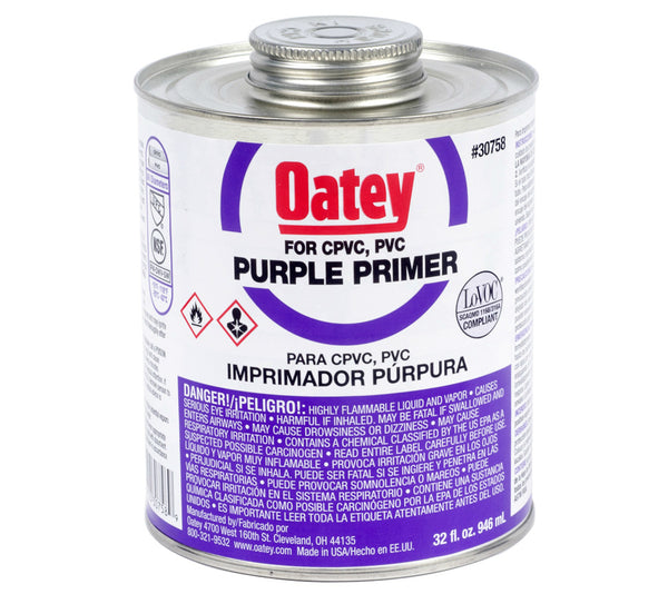 Oatey® 30758 Purple-Tinted Aggressive Primer, 32 Oz
