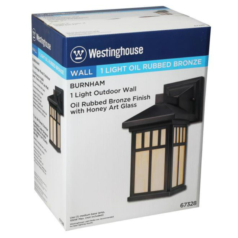 Westinghouse 67328 Burnham One-Light Exterior Wall Lantern, Oil Rubbed Bronze