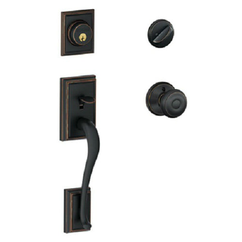 Schlage F60VADDXGEO716 Addison Georgian Handleset,Single Cylinder Entrance Lock