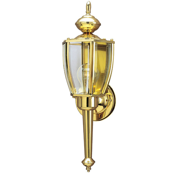 Westinghouse 66924 One-Light Exterior Wall Lantern, Polished Brass