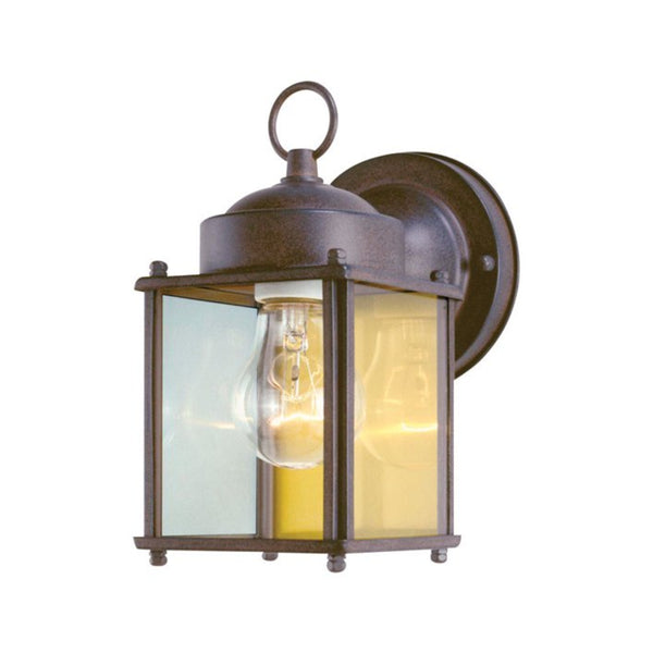 Westinghouse 66935 One-Light Exterior Square Wall Lantern, Sienna Brown Finish