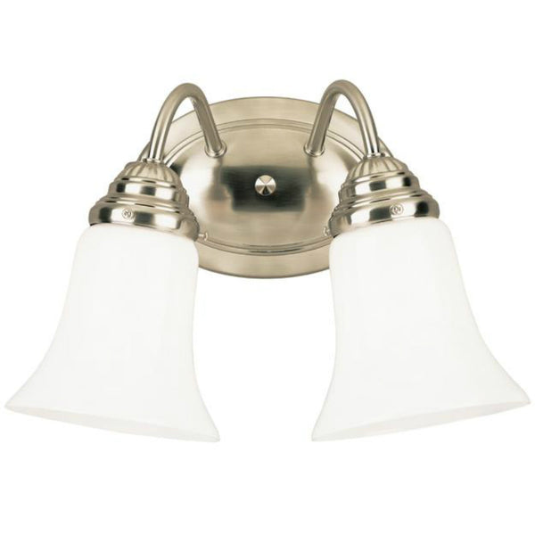 Westinghouse 64617 Two-Light Interior Wall Fixture, Brushed Nickel Finish