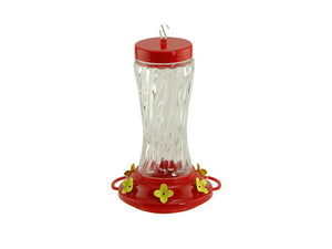 Audubon™ NA35225 Clear Glass Swirl Optic Hummingbird Bird Feeder, 16 Oz