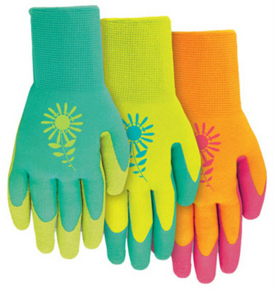 MidWest 66D4-S Ladies Latex Gripping Gloves, Assorted Colors, Small