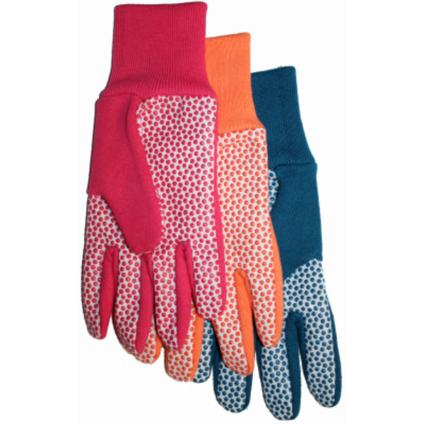 Midwest 522D4 Ladies Jersey/Cotton Canvas Glove w/Plastic Dots, Assorted, 1-Qty