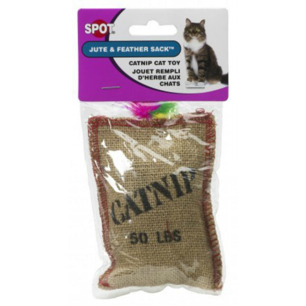 Spot® 2984 Spot Jute & Feather Sack™ Catnip Cat Toy