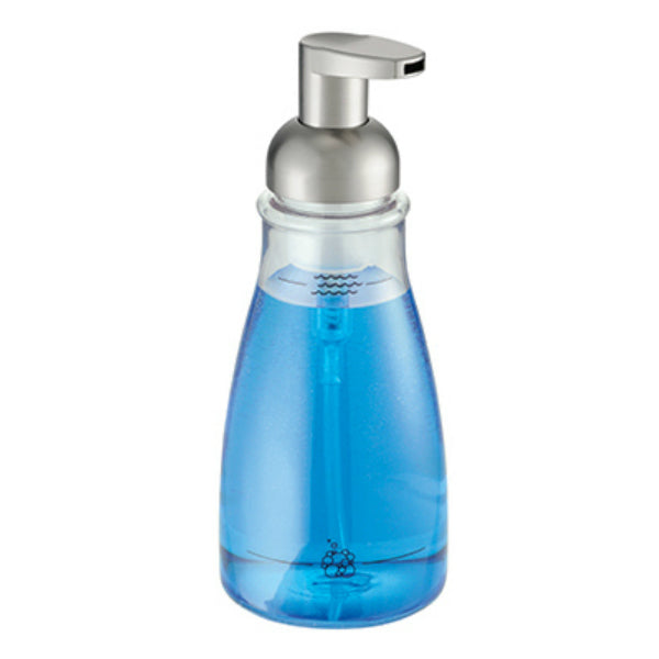 InterDesign® 50100 Bathworks Soap Pump with Nickel Finish, 12 Oz, Clear