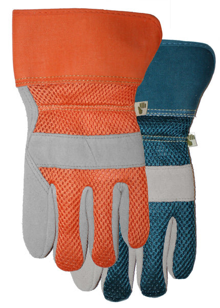 Midwest 534D4 Suede Leather Palm Ladies Garden Gloves, Medium, Assorted Colors
