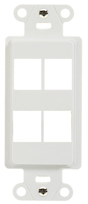 On-Q WP3414-WH Decorator Outlet Strap, 4-Port, White