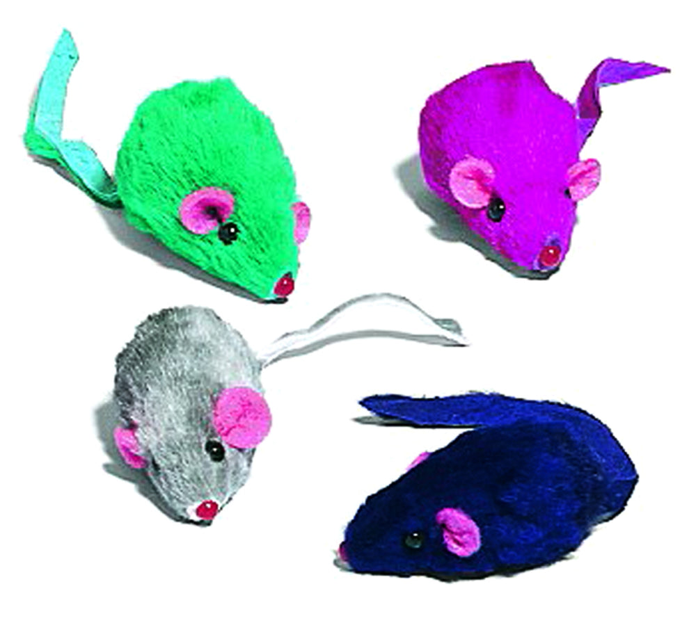 Spot® 2048 Colored Plush Mice Cat Toy with Catnip & Rattle, 12-Pack