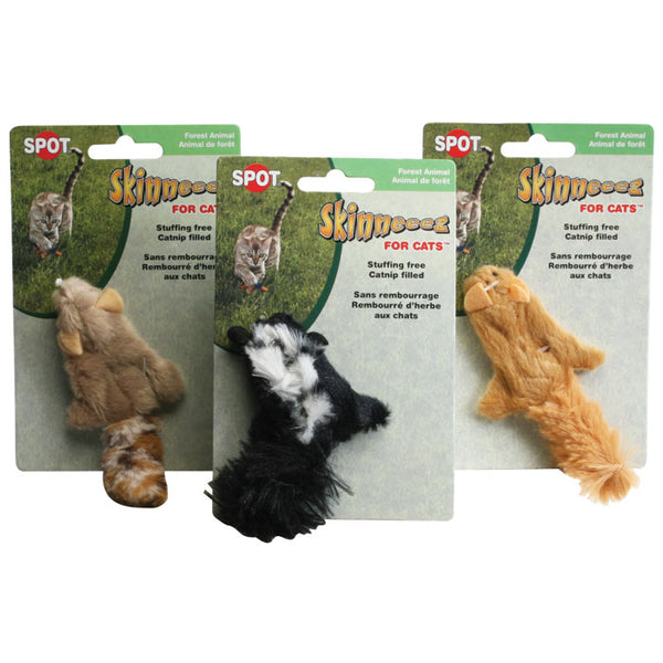 Ethical 2680 Spot Skinneeez Plush Forest Creatures Cat Toy With Catnip