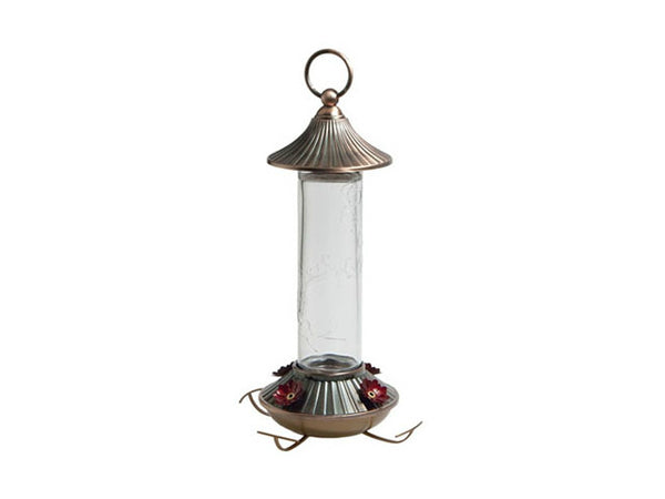 Audubon™ NA35240 Clear Glass Embossed Hummingbird Feeder, 14 Oz