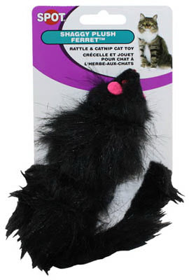 Ethical 2906 Spot Shaggy Plush Ferret with Rattle & Catnip Cat Toy
