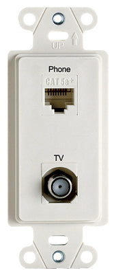 On-Q WP3211-WH Pre-Configured 2 Port Strap RJ45, White