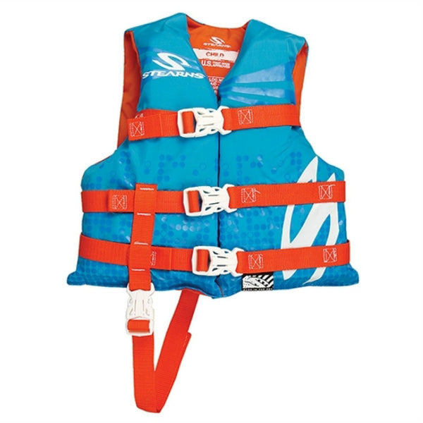 Stearns 3000002196 Child Classic Series 3-Buckle Open-Sided Vest, Blue/Orange