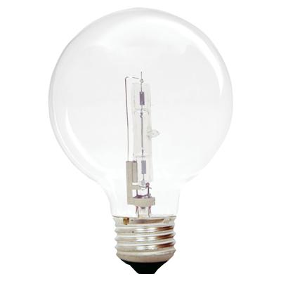GE Lighting 60076 Energy Efficient G25 Globe Halogen Bulb, Crystal Clear, 43W