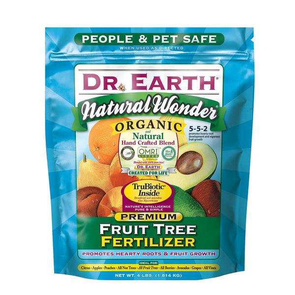 Dr. Earth® 708P Natural Wonder® Premium Fruit Tree Fertilizer, 5-5-2, 4 Lb
