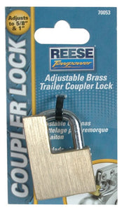 Reese Towpower® 7005300 Adjustable Brass Trailer Coupler Lock from 5/8" To 1"