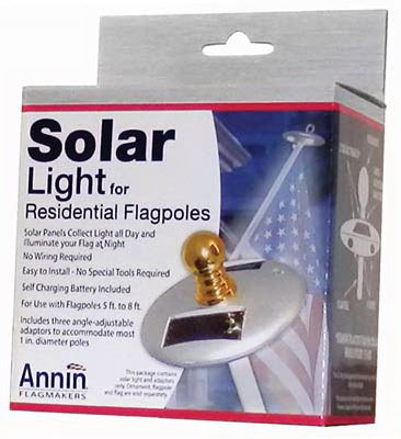 Annin Flagmakers 752250 Residential Flag Pole Mini Solar Light, Silver