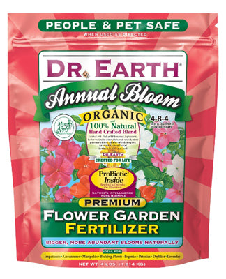 Dr. Earth® 705P Annual Bloom Premium Flower Garden Fertilizer, 4-8-4, 4 Lb