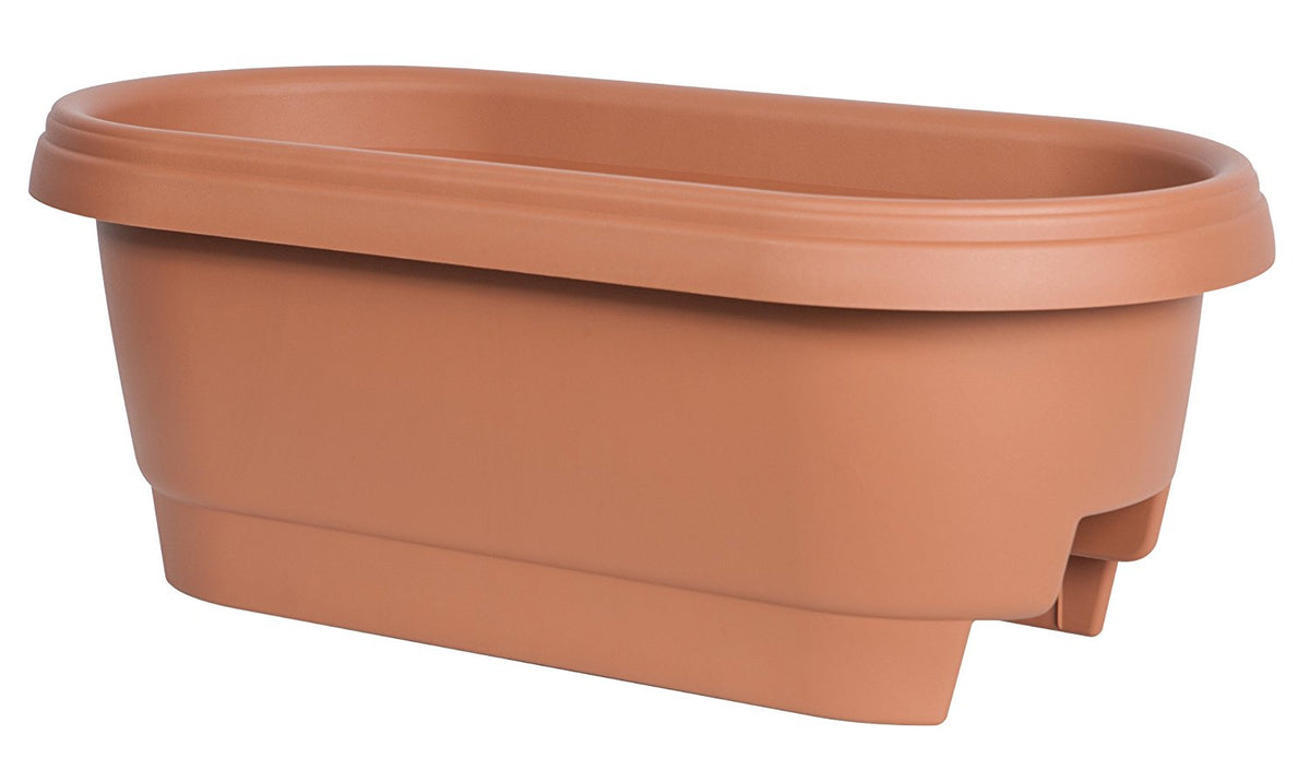Bloem 477241-1001 Plastic Deck Rail Planter, Clay Color, 24"