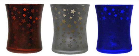 Tiki 1413047 Mercury Glass Hurricane Candle, 9 Oz, Americana Assorted Colors