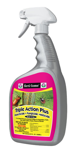Ferti-lome 10251 Triple Action Plus Insecticide/ Fungicide/Miticide, RTU, 32 Oz