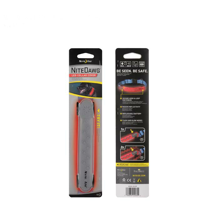 Nite Ize® NDCC-03-09 Nite Dawg™ LED Pet Collar Cover, Gray